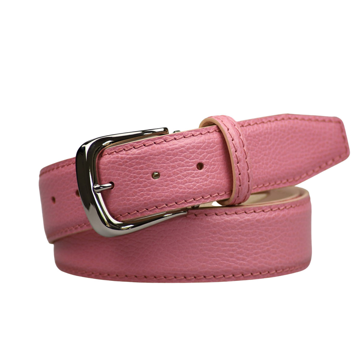 Pink Italian Pebble Grain Belt - Pink / 44 / 40mm | Mens Fashion &amp; Leather Goods by Roger Ximenez