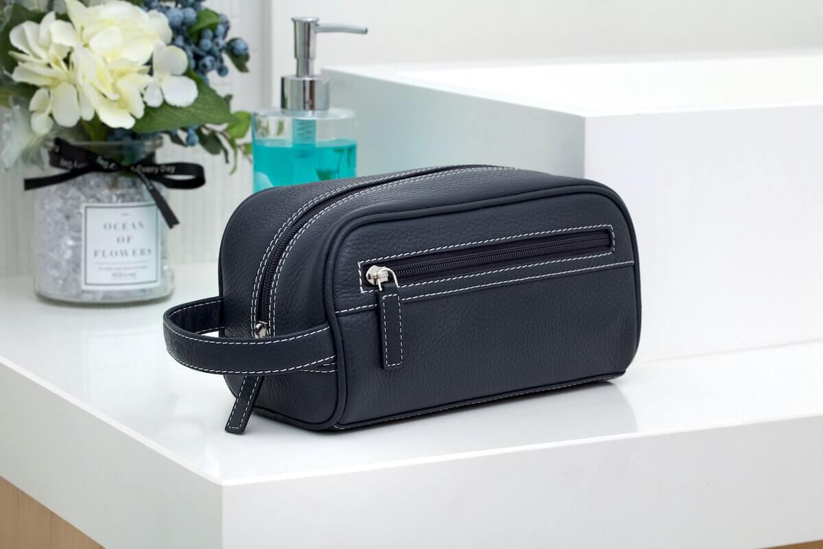 leather toiletry bag