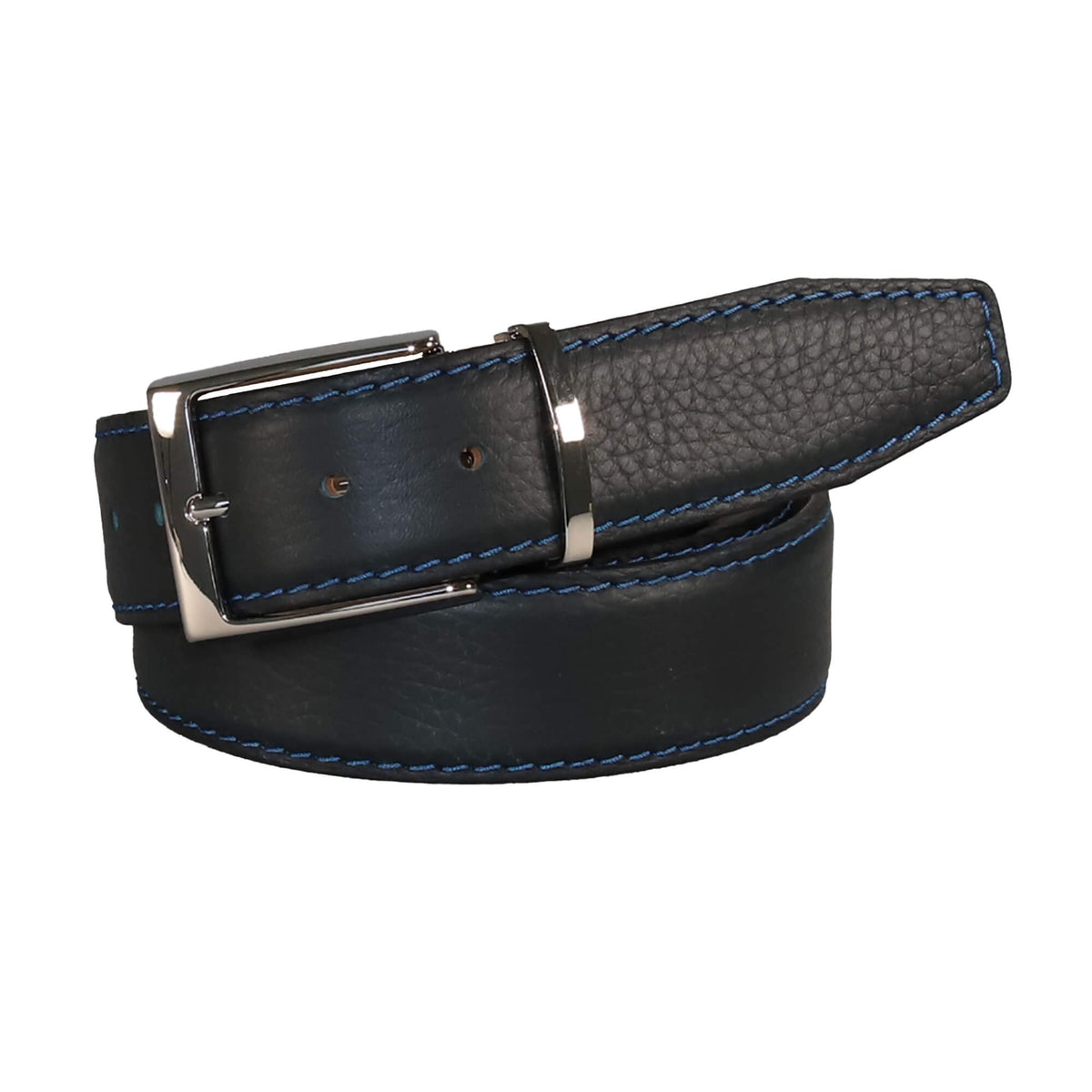 Austin Dark Green French Pebble Leather Belt