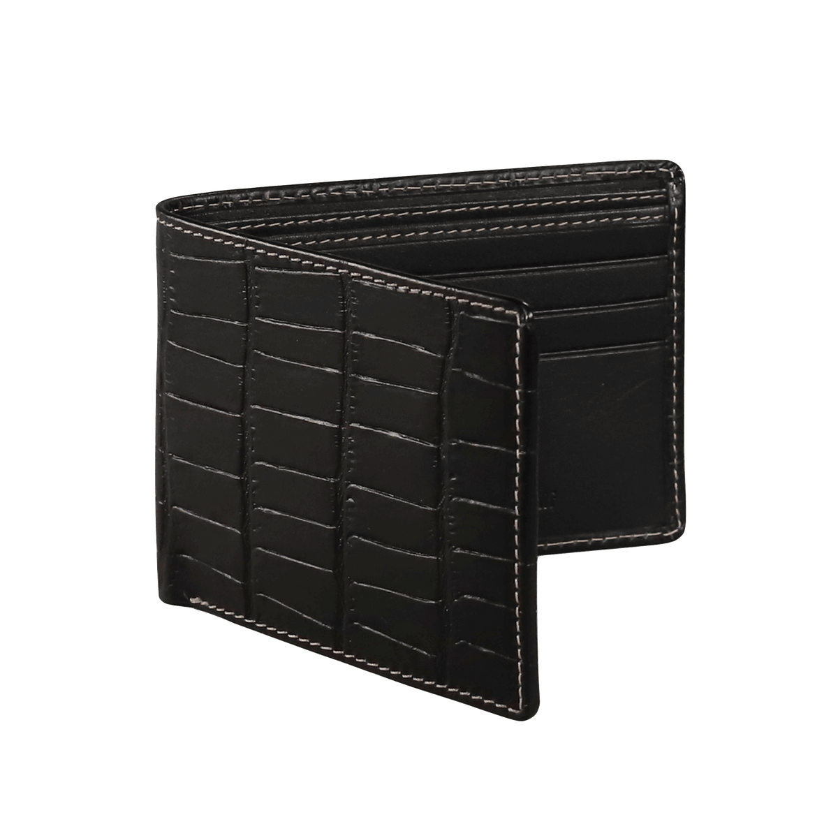 Men's Black Mock Gator Leather Wallet | Mens Wallets | Roger Ximenez | Wallet | Roger Ximenez