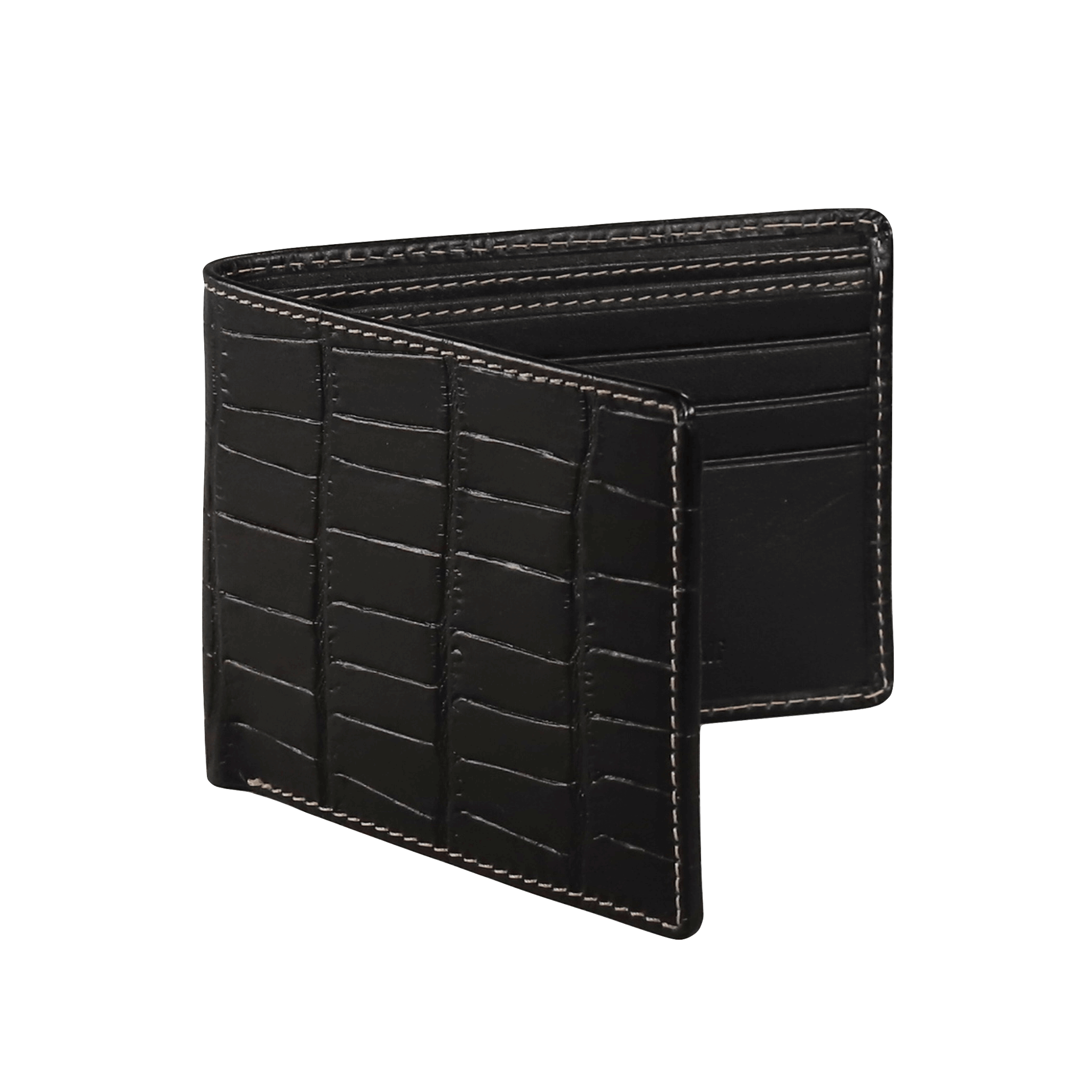 Men's Black Mock Gator Leather Wallet Mens Wallets Roger Ximenez