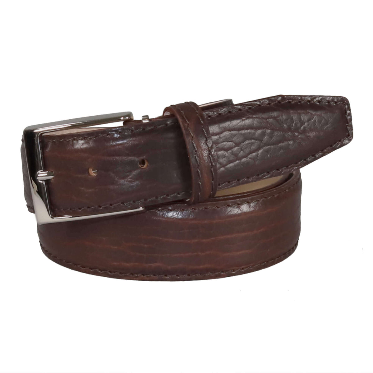 Brown American Bison Leather Belt | Mens Leather Goods | Bison | Roger Ximenez