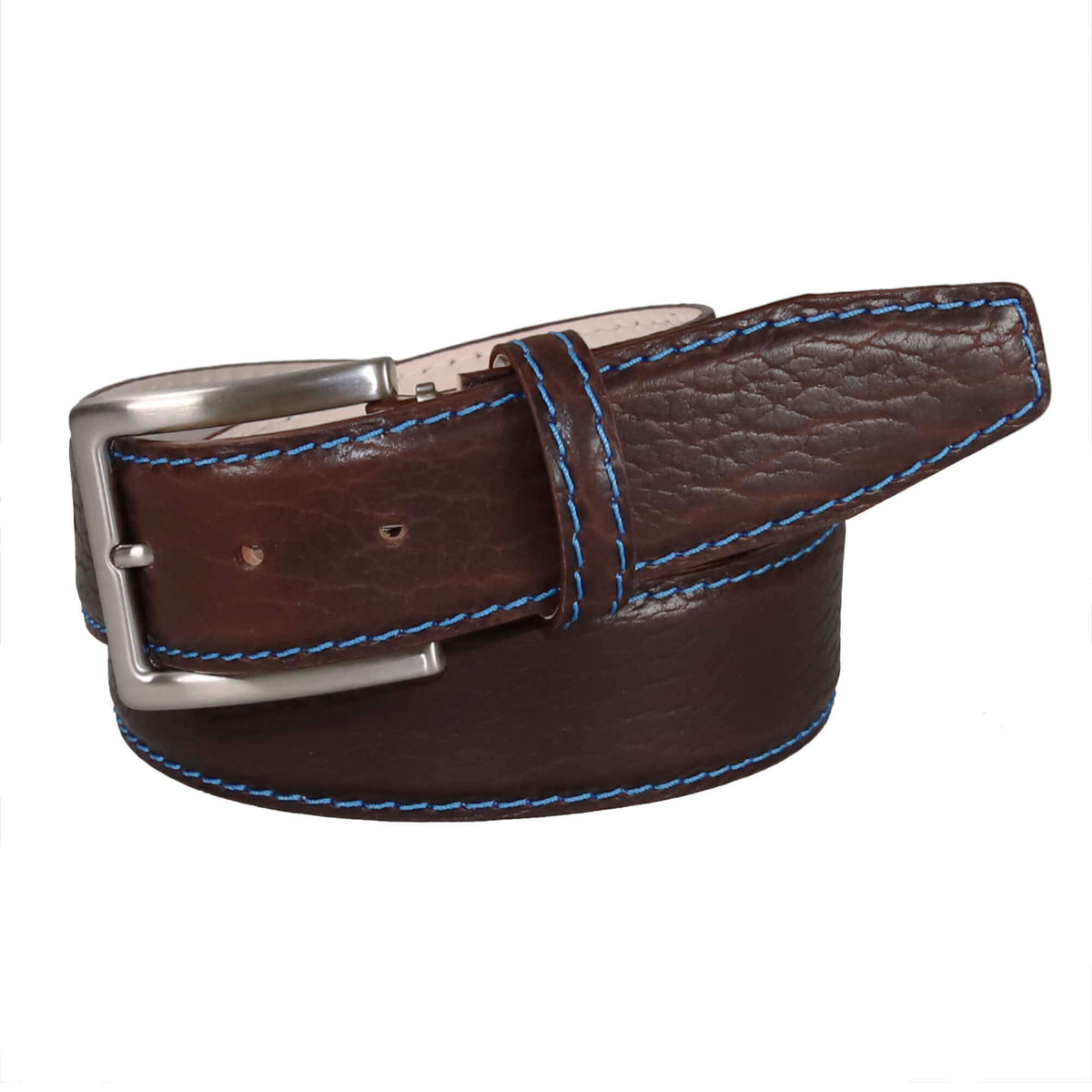 Brown American Bison Leather Belt | Mens Leather Goods | Bison | Roger Ximenez