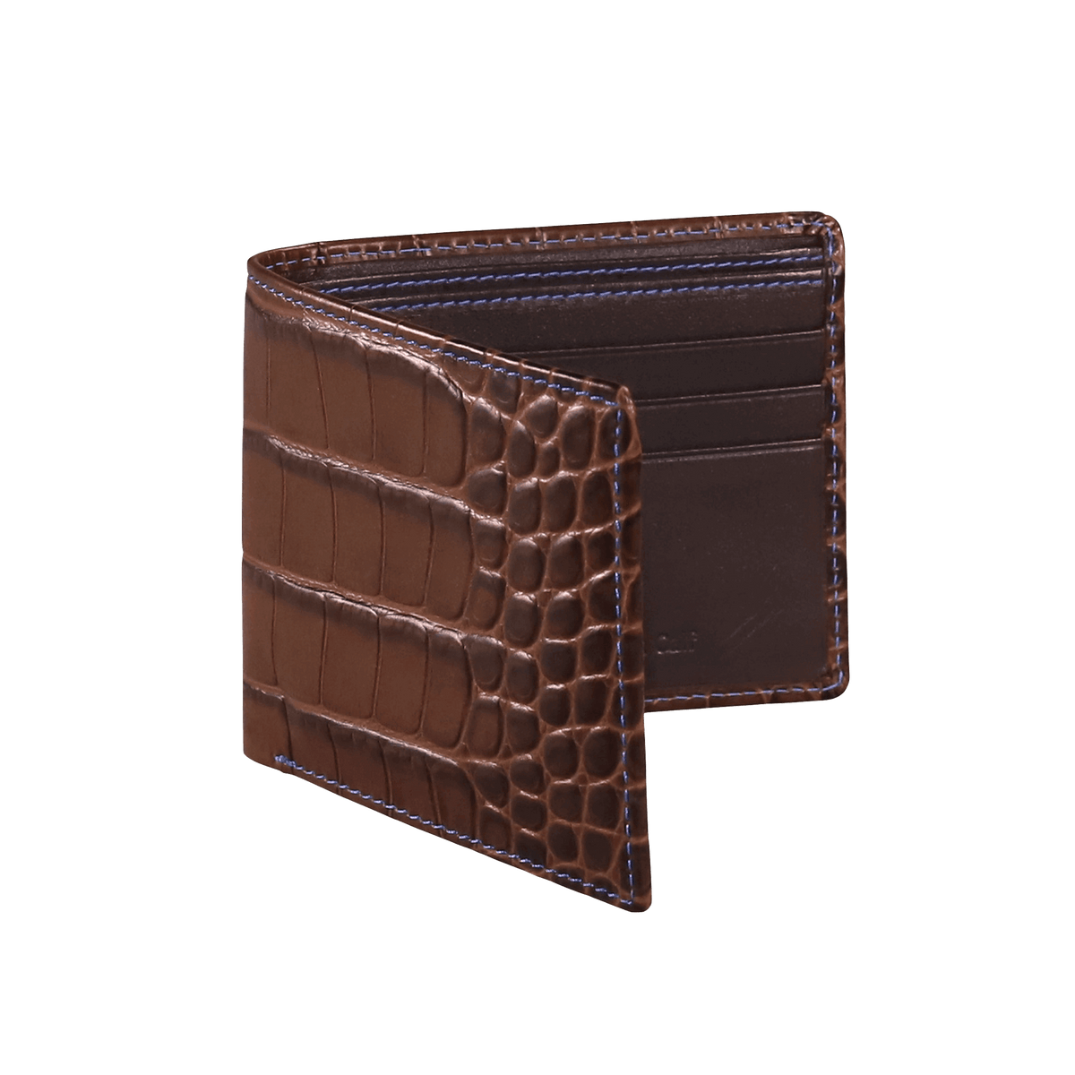 Brown Mock Croc Leather Wallet | Wallet | Roger Ximenez