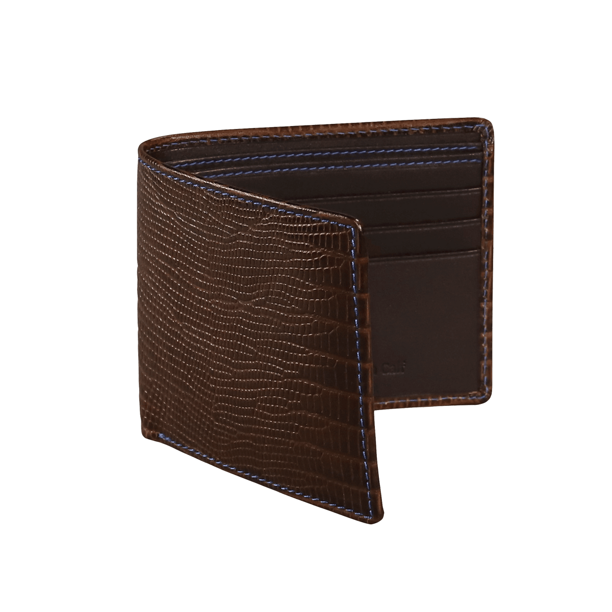Brown Mock Lizard Leather Wallet