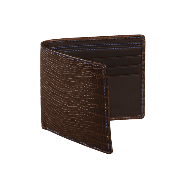 Brown Mock Lizard Leather Wallet | Mens Leather Goods | Roger Ximenez