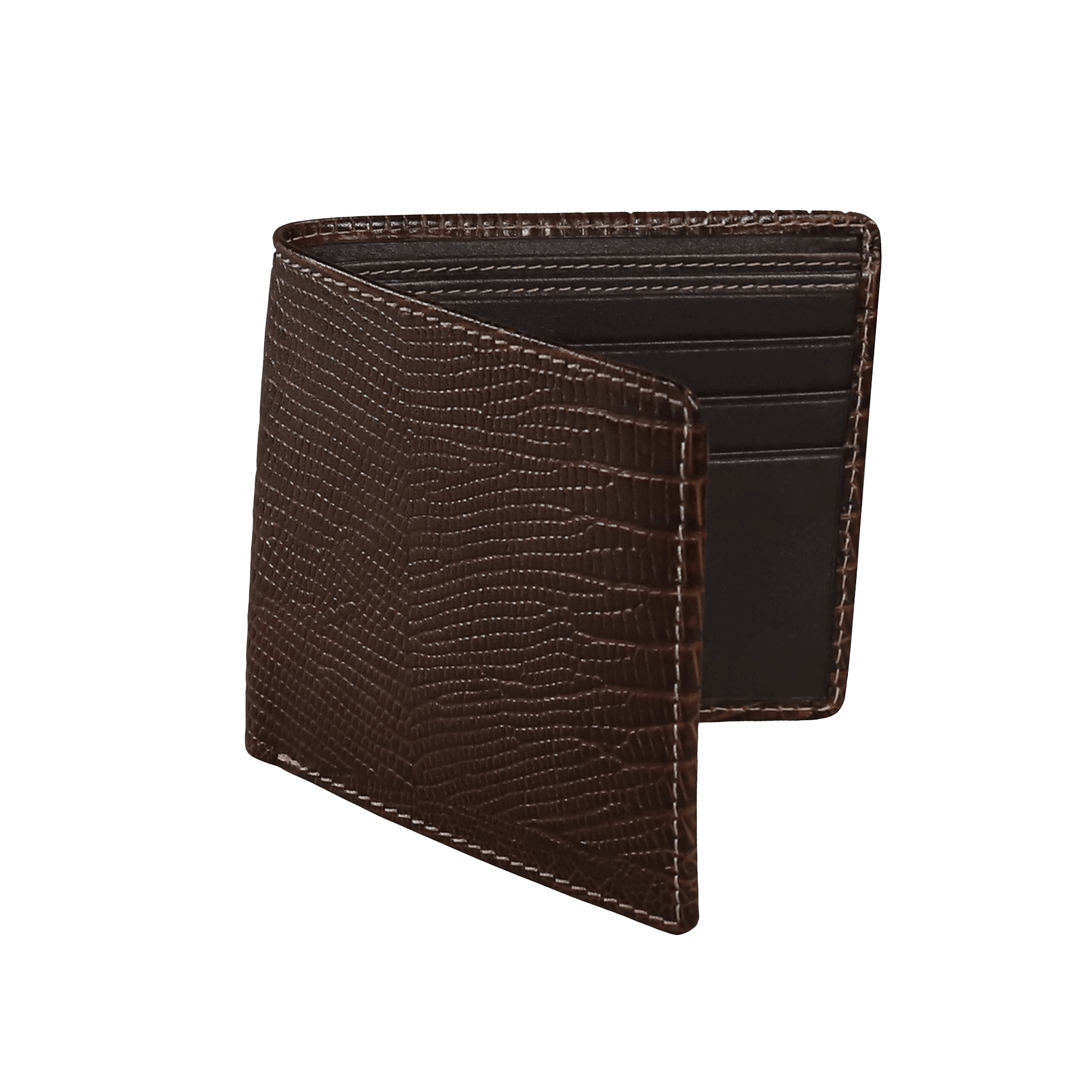 Brown Mock Lizard Leather Wallet | Mens Leather Goods