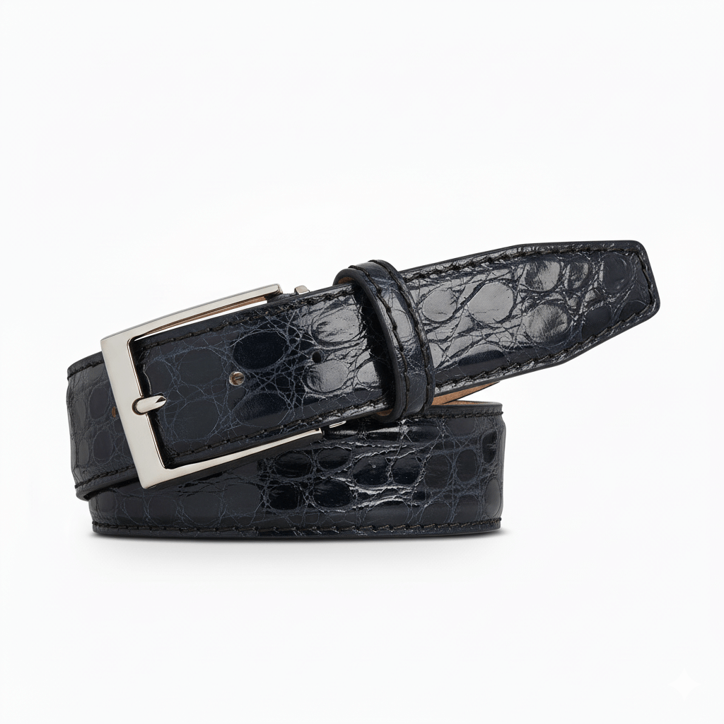 Gray Crocodile Leather Belt | Roger Ximenez