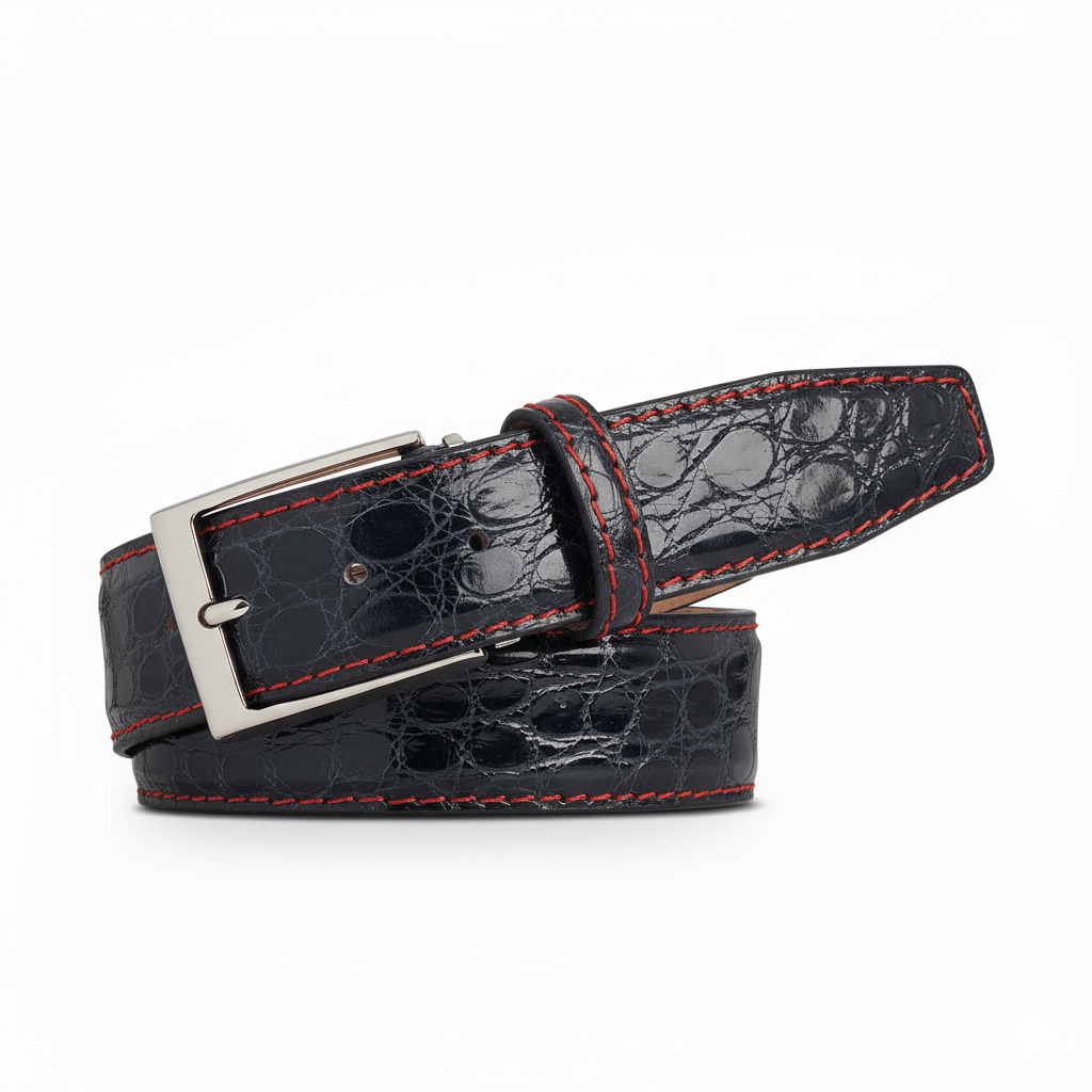 Gray Crocodile Leather Belt | Roger Ximenez