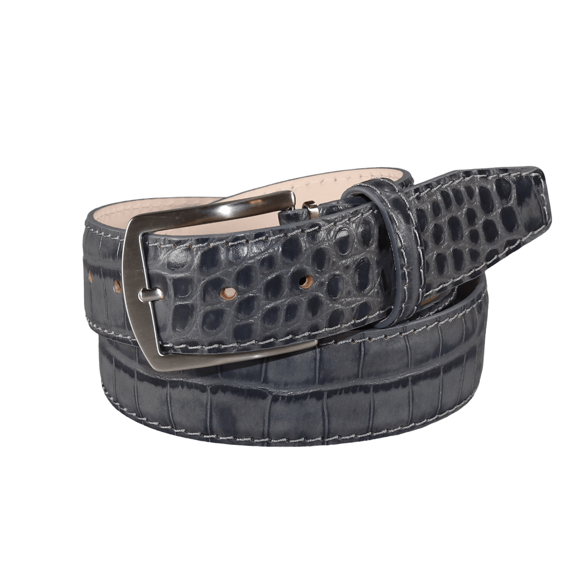 Black Ostrich Leather Belt 1