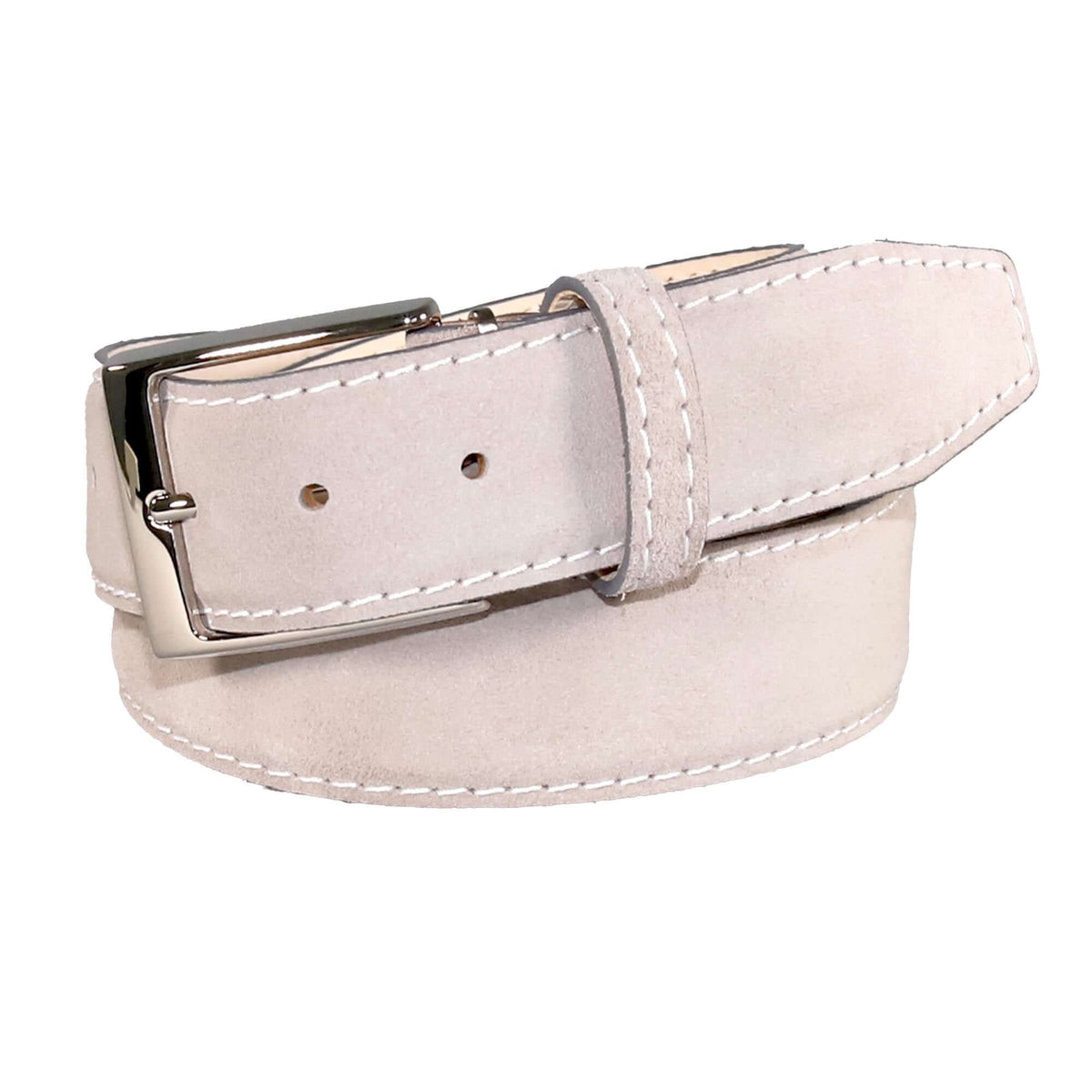 Light Gray Suede Belt – Premium Men's Belts | Roger Ximenez | Genuine Suede | Roger Ximenez