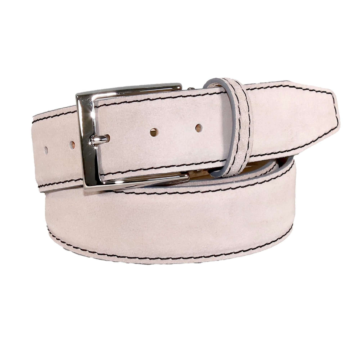 Light Gray Suede Belt – Premium Men's Belts | Roger Ximenez | Genuine Suede | Roger Ximenez