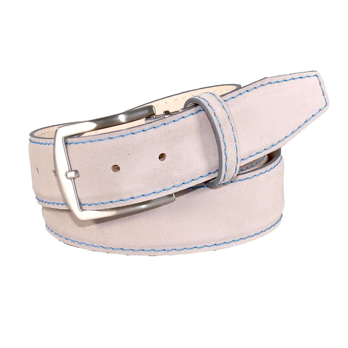 Light Gray Suede Belt – Premium Men's Belts | Roger Ximenez | Genuine Suede | Roger Ximenez