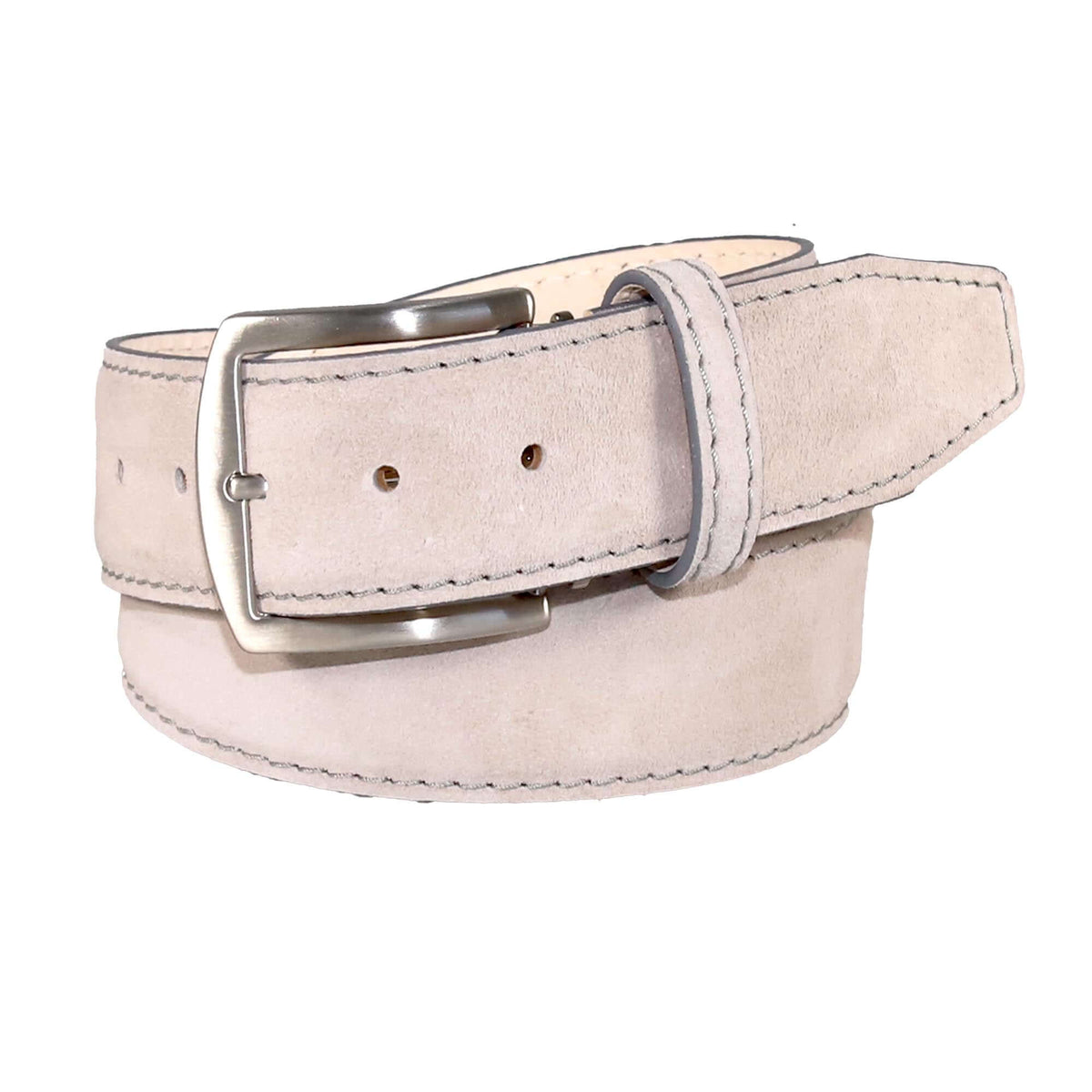 Light Gray Suede Belt – Premium Men's Belts | Roger Ximenez | Genuine Suede | Roger Ximenez
