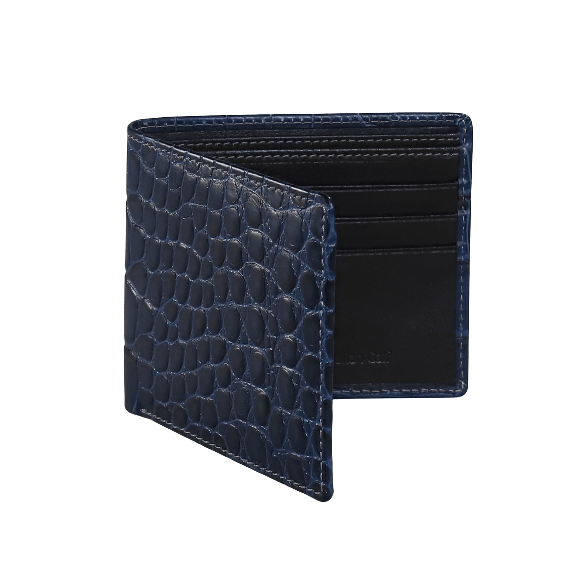 Navy Mock Croc Leather Wallet