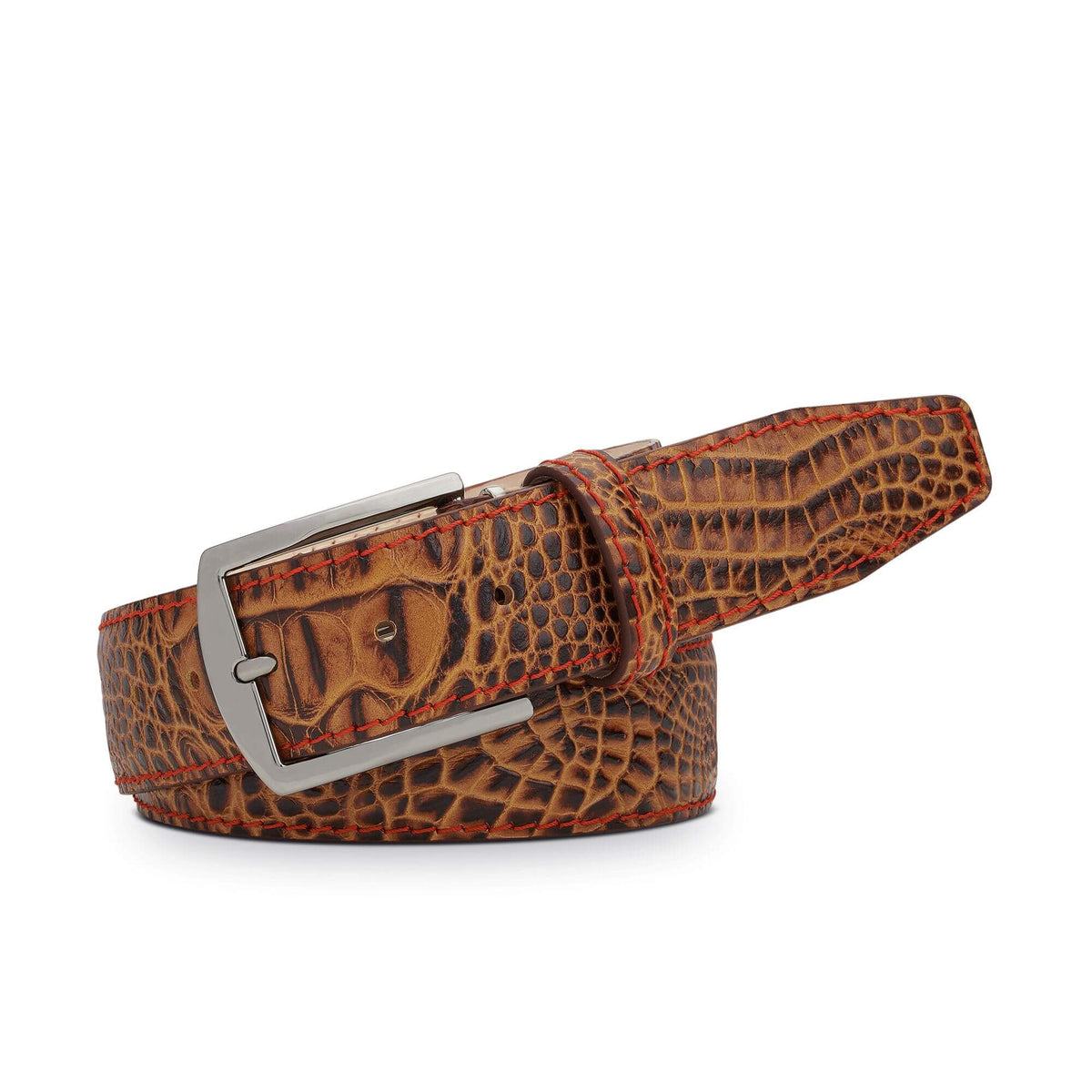 Cinnamon Mock Croc Belt - Premium Italian Leather | Roger Ximenez | Mock Croc | Roger Ximenez