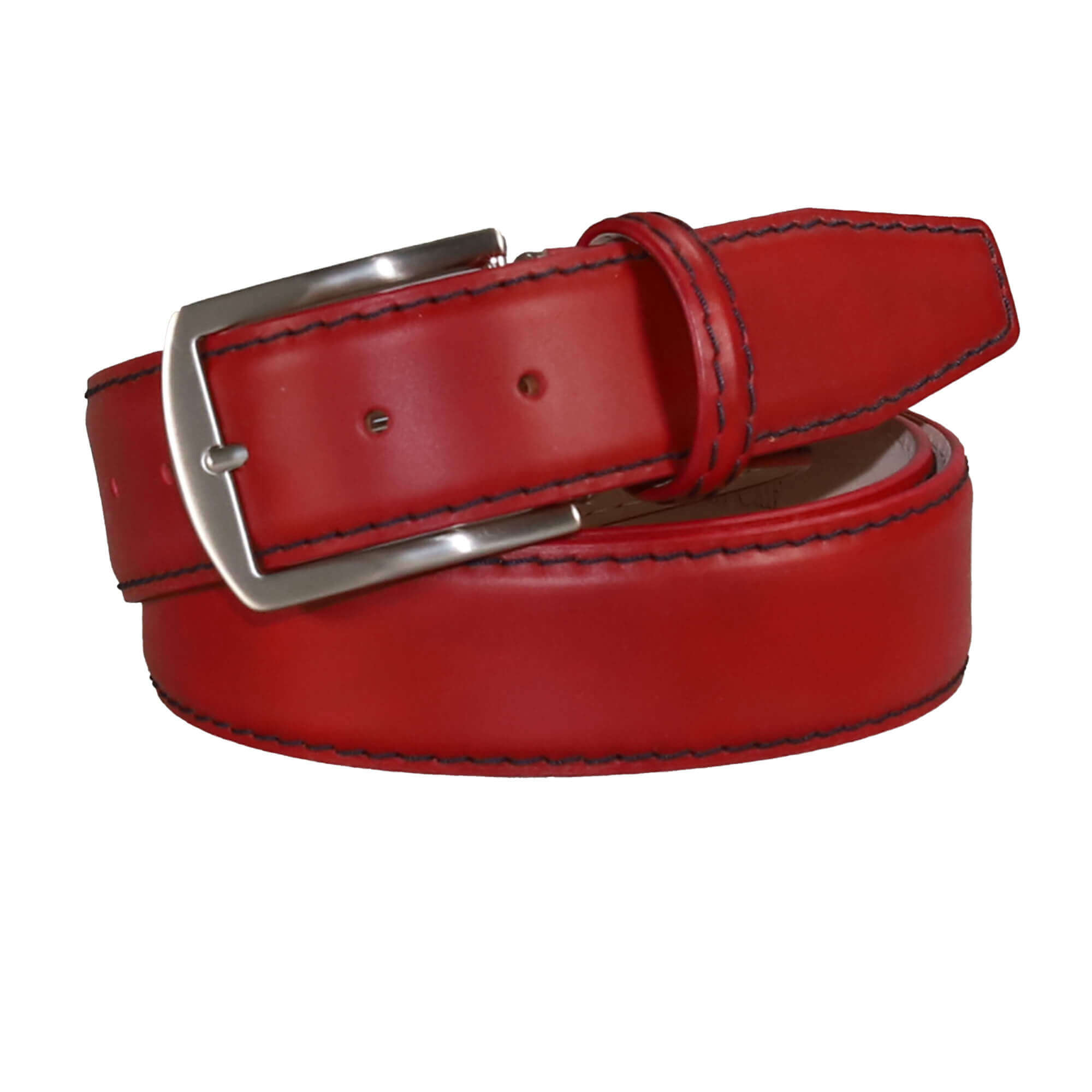 BEVIS rather belt （RED） RussellRedItalianCalfBelt_navy