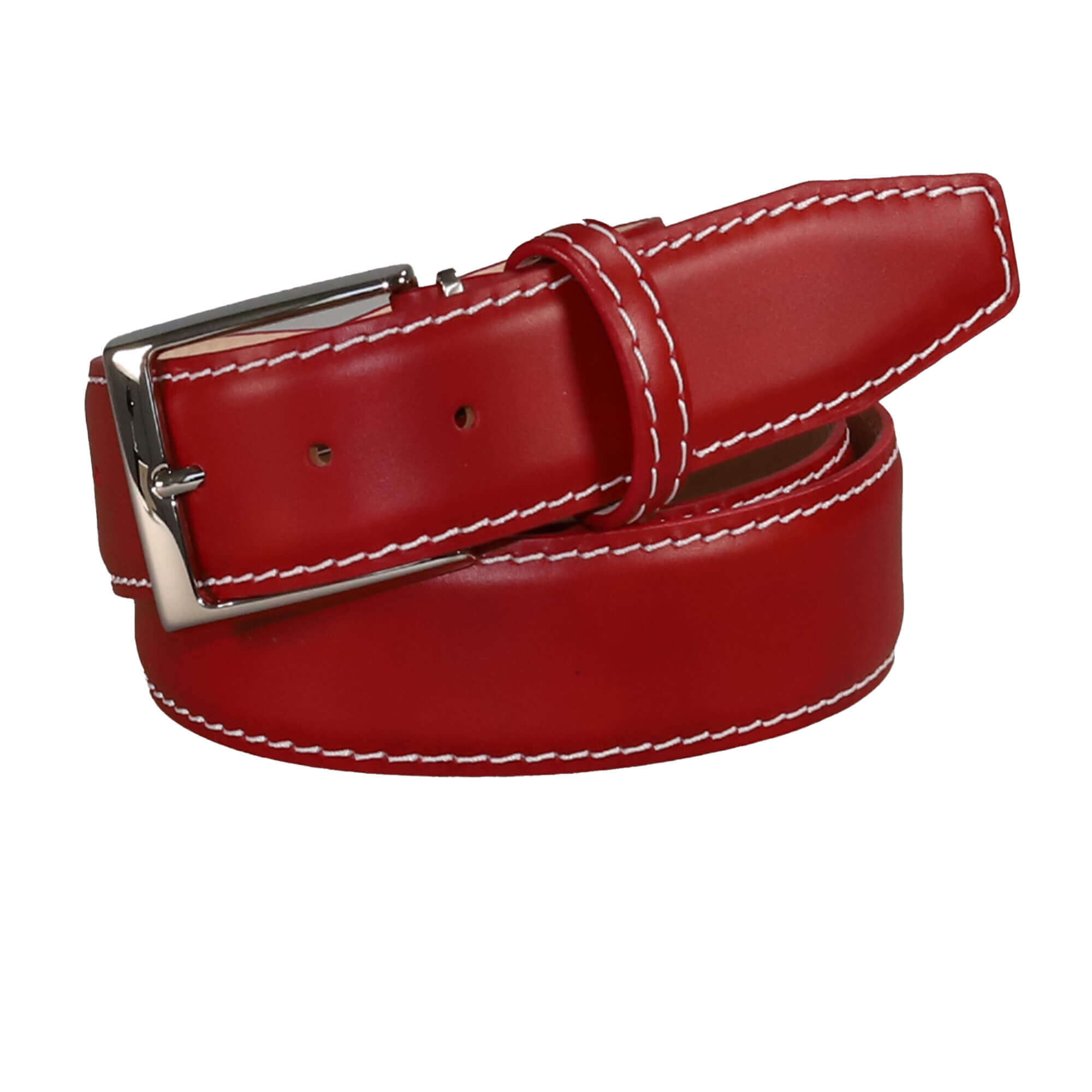 Luxury Red Italian Calf Leather Belt | Roger Ximenez