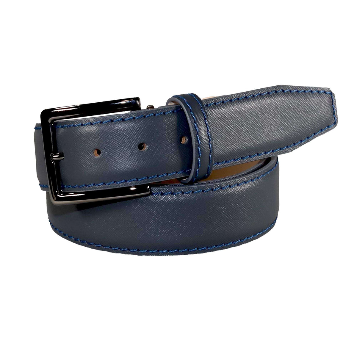 Gray Saffiano Italian Leather Belt | Designer Belts | Roger Ximenez | Saffiano | Roger Ximenez