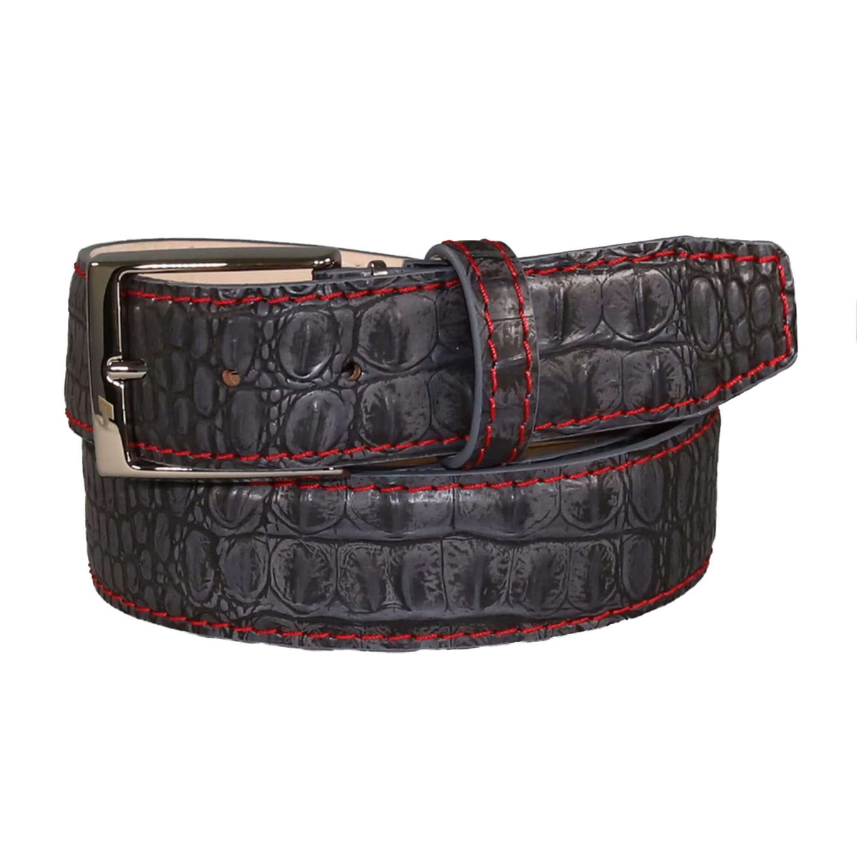Vintage Gray Mock Croc Belt – Men's Belts | Roger Ximenez | Mock Croc | Roger Ximenez