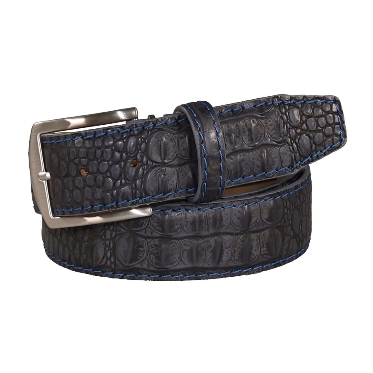 Vintage Gray Mock Croc Belt – Men's Belts | Roger Ximenez | Mock Croc | Roger Ximenez
