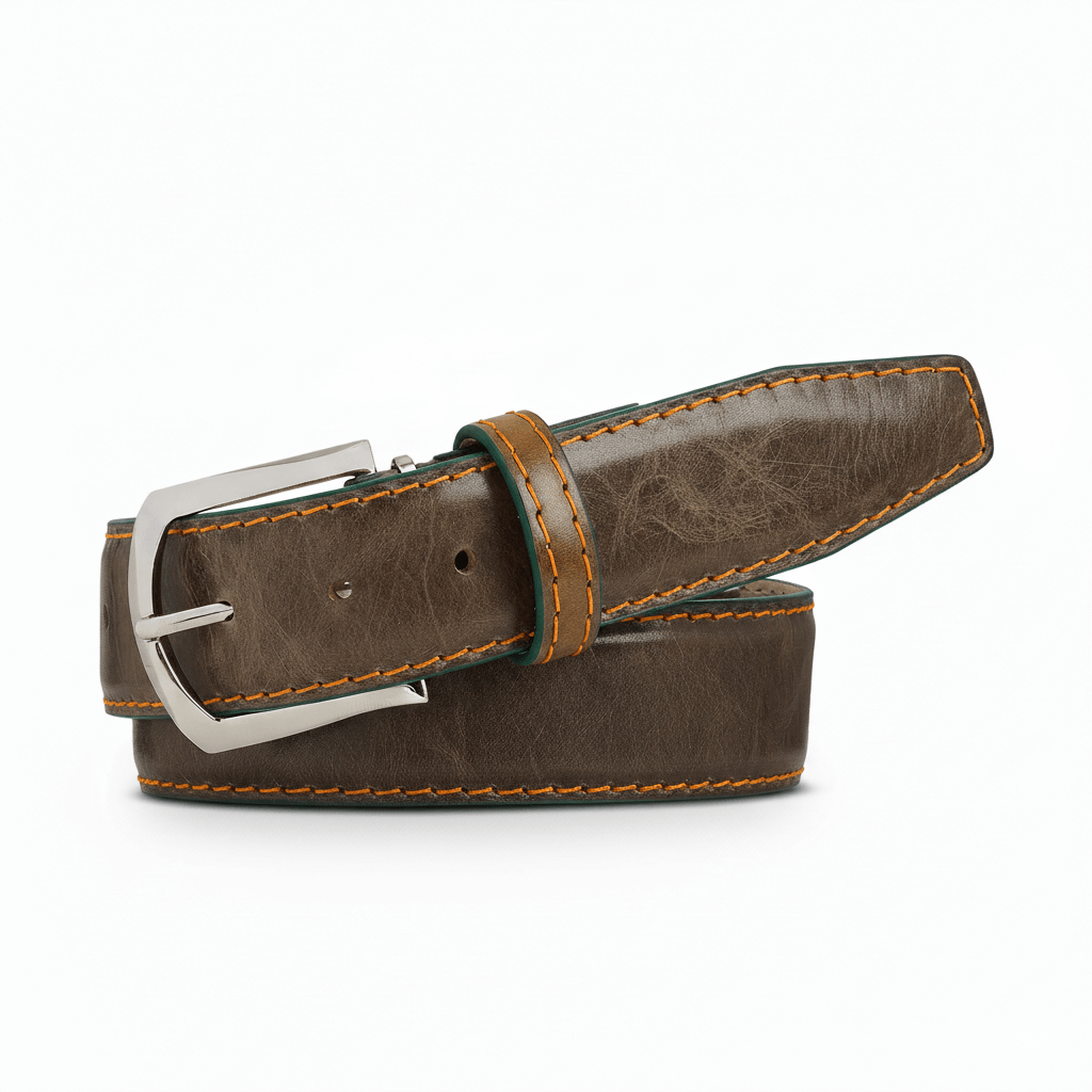 Adam Vintage Green Smooth Italian Calf Leather Belt