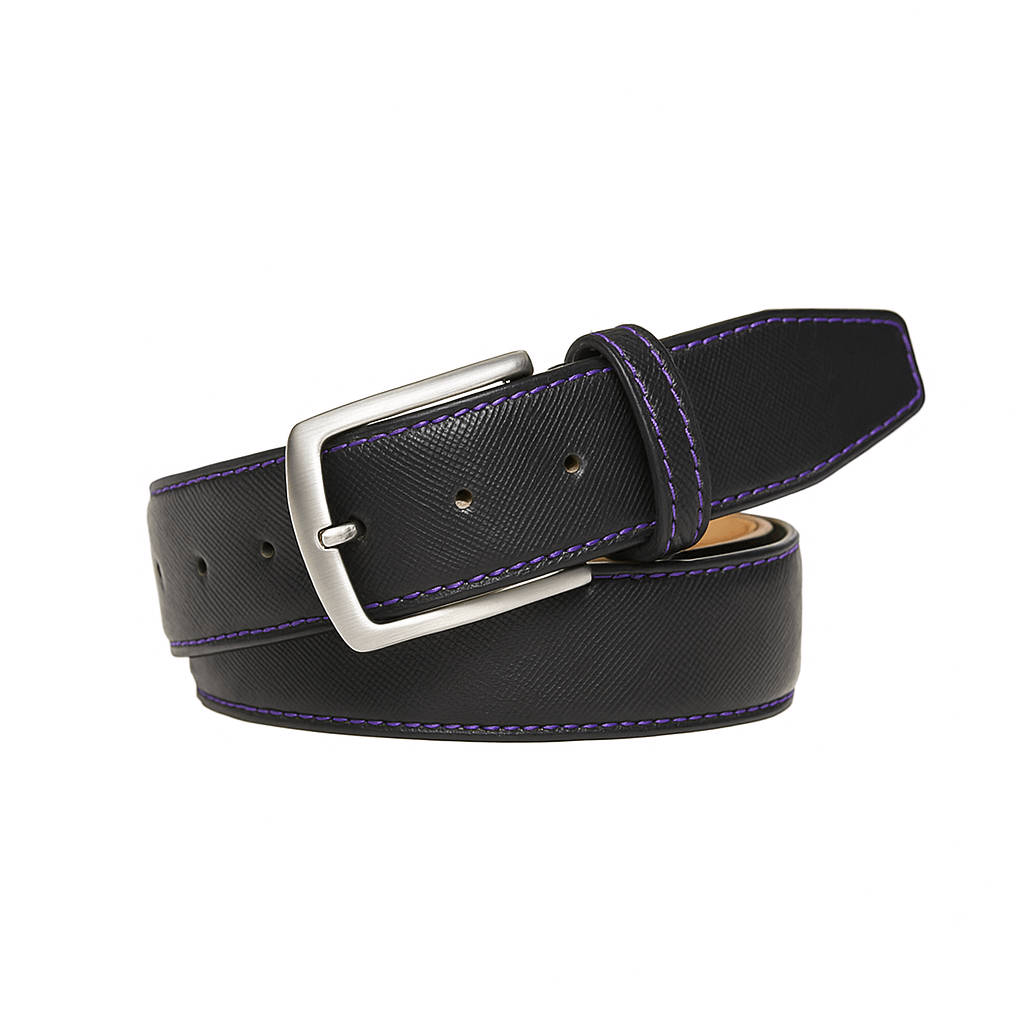 Black Saffiano Leather Belt