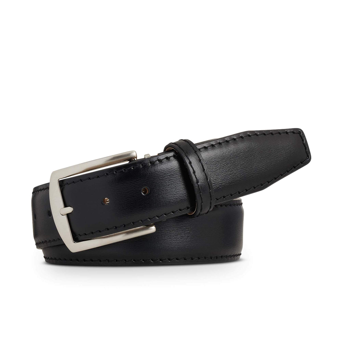 Kamea Black Italian Calf Leather Belt