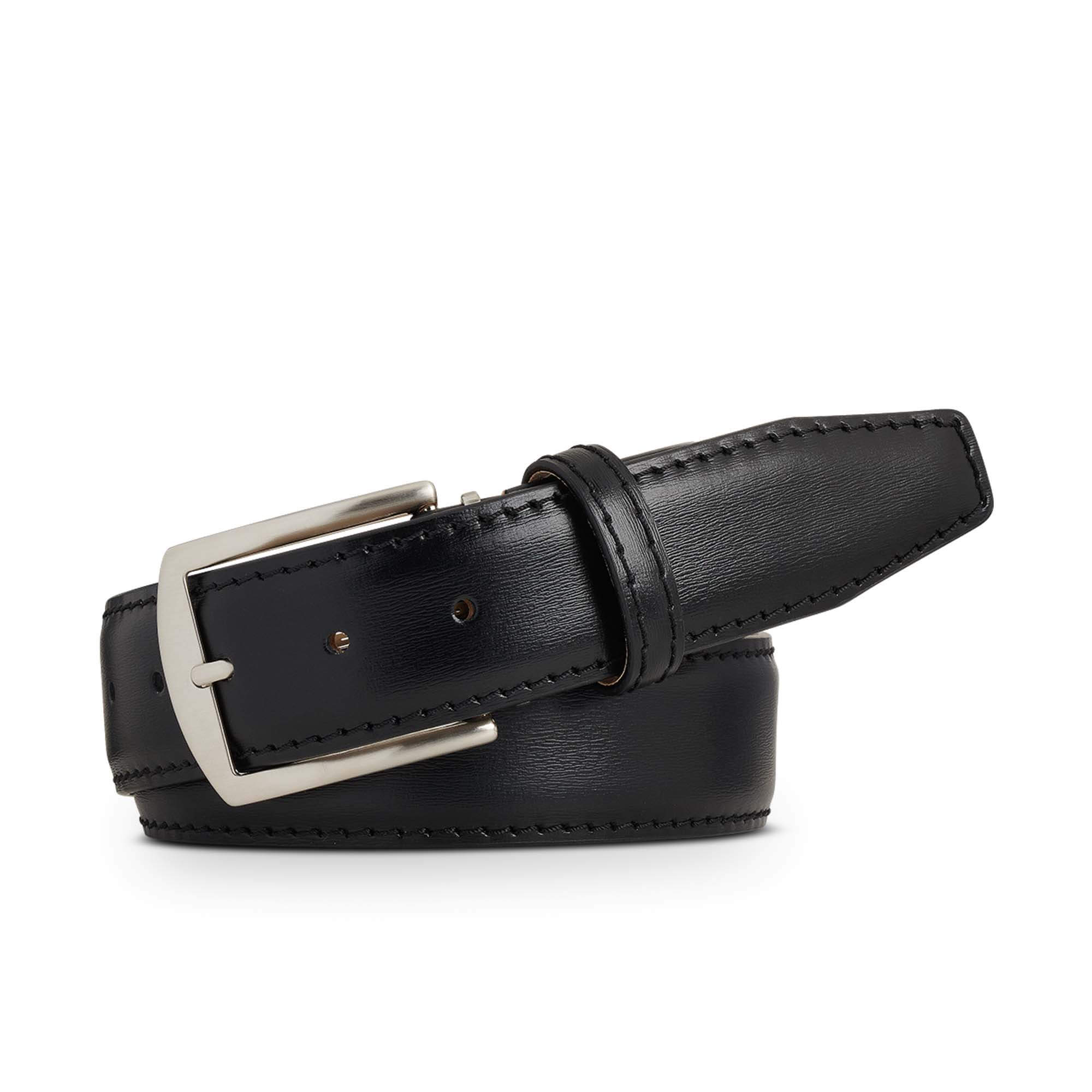 Kamea Black Italian Calf Leather Belt