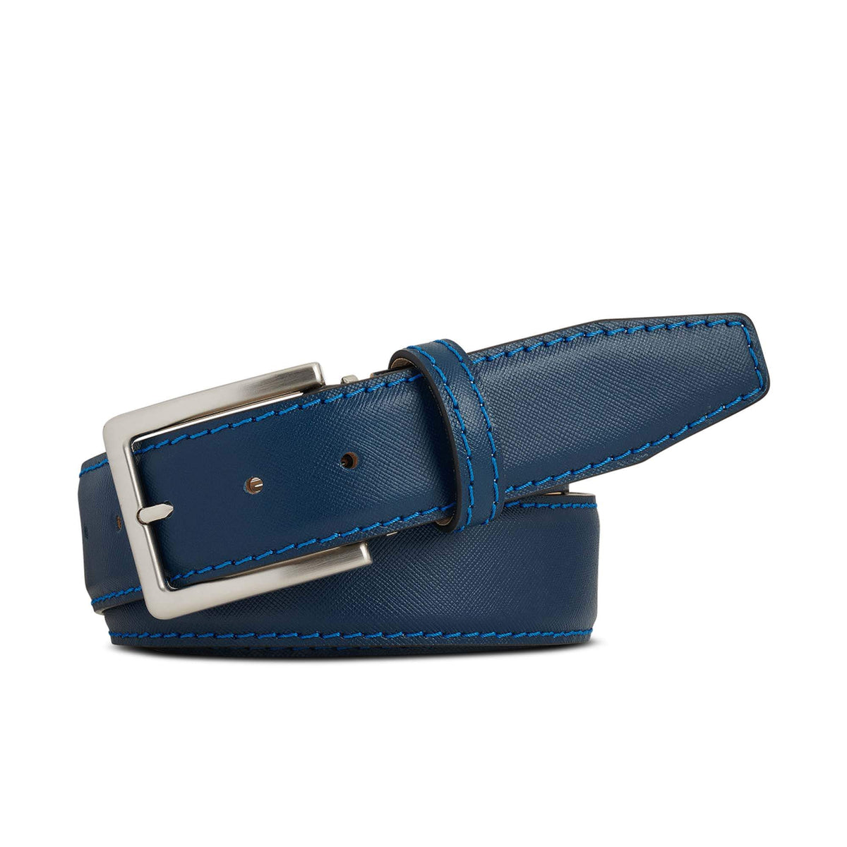 Cobalt Saffiano Leather Belt