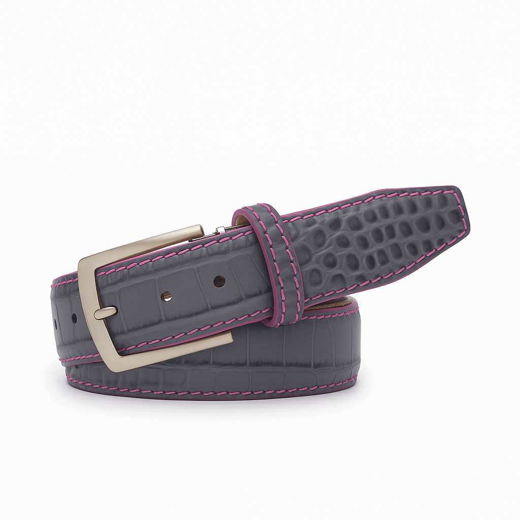 Mock Gator Leather Belt | Men Belts | Roger Ximenez