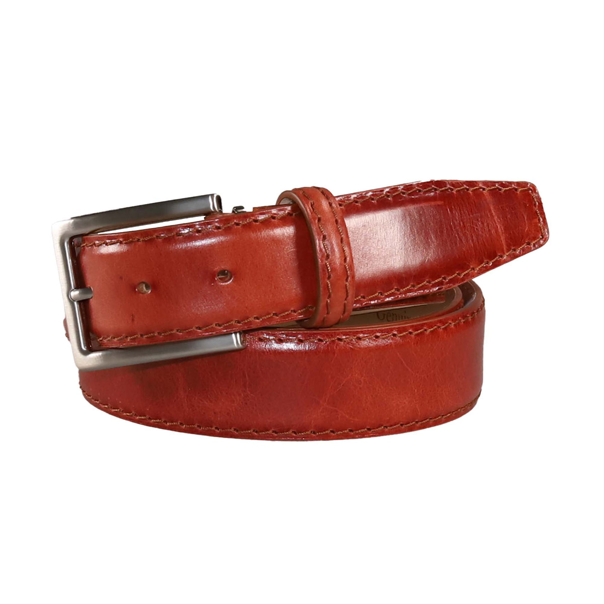 James Vintage Cognac Smooth Italian Calf Leather Belt