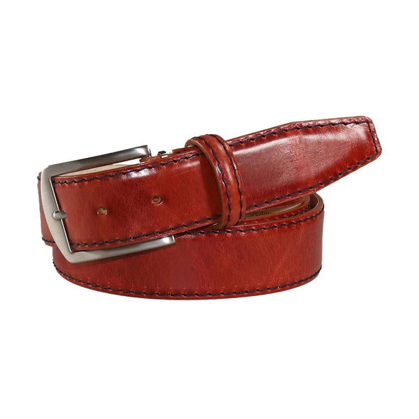 Cognac Embossed Leather Belt Quiet Luxury Vintage Accessory Buy Cognac Embossed Thin Leather Belt - Unique Design  main image 4