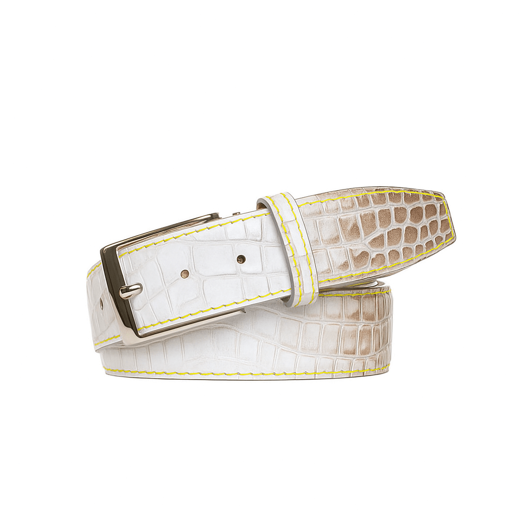 Special Edition Vintage Natural Mock Gator Leather Belt