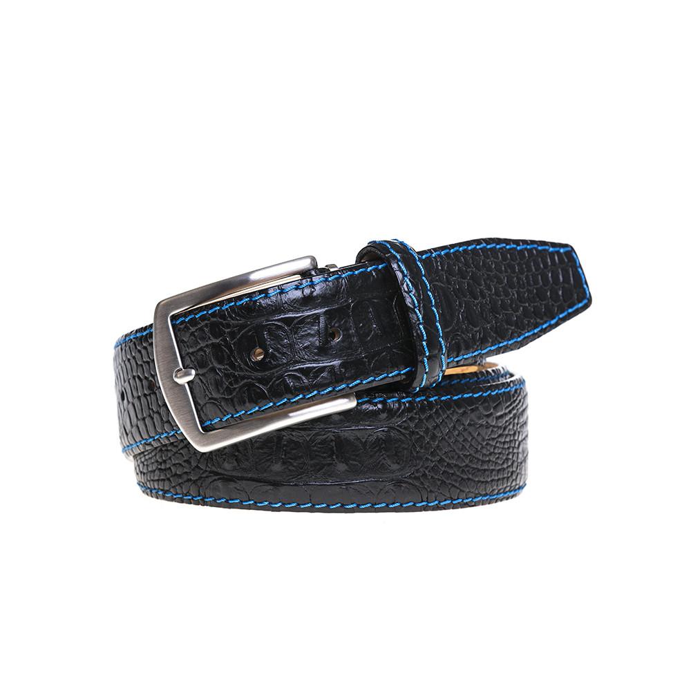 black mock croc belt