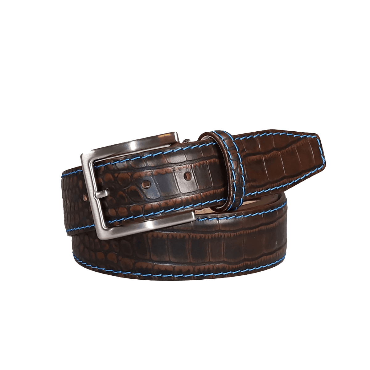Sedona Mock Crocodile Leather Belt | Mens Leather Goods | Mock Croc | Roger Ximenez