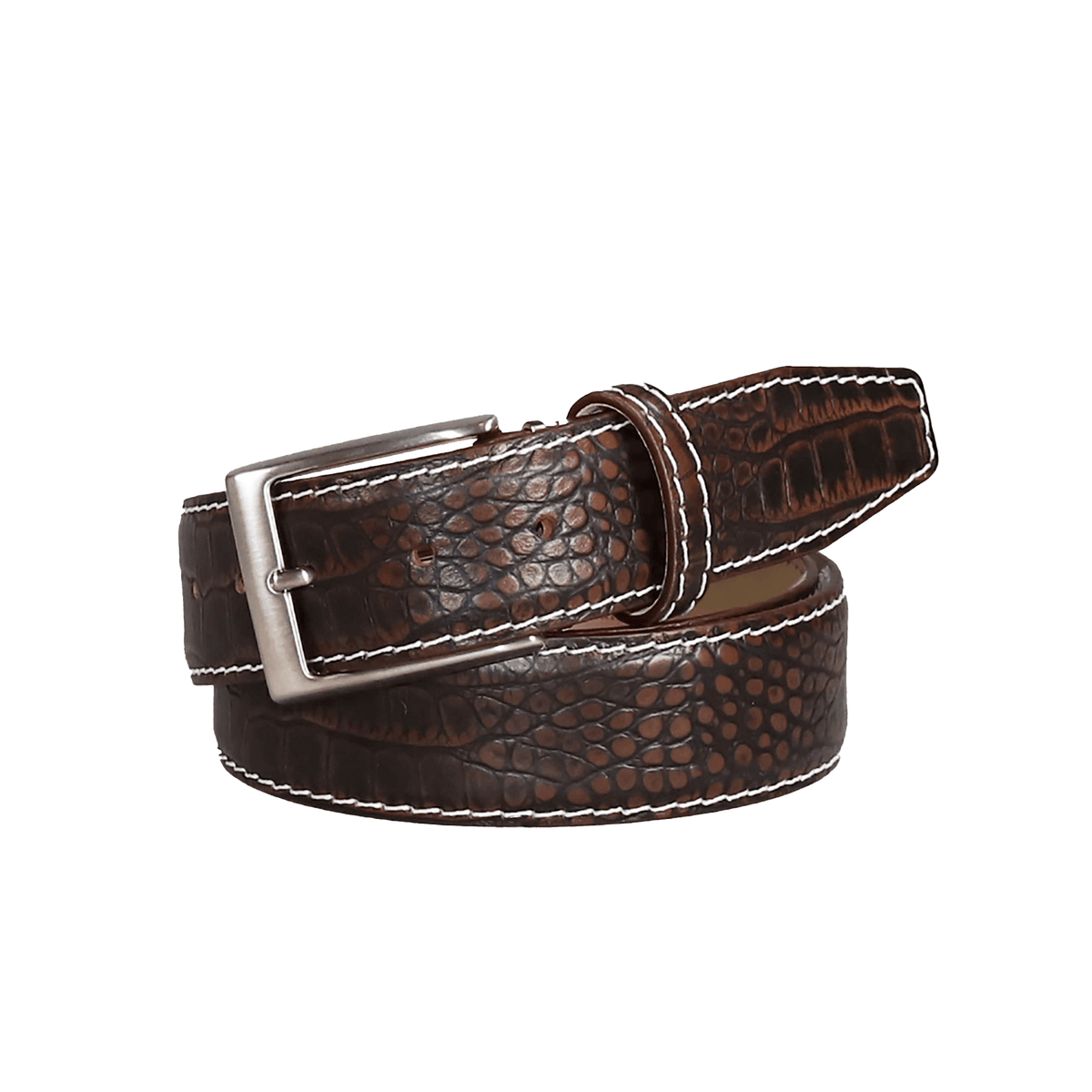 Sedona Mock Crocodile Leather Belt | Mens Leather Goods | Mock Croc | Roger Ximenez