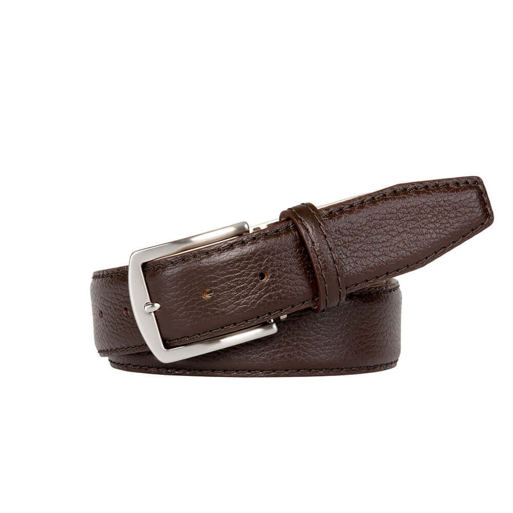 mens dress belts brown The Crazy Horse: Men's Oil Tanned Stitched Leather Belt 1.50" (Wheat Colored Thread) 32"