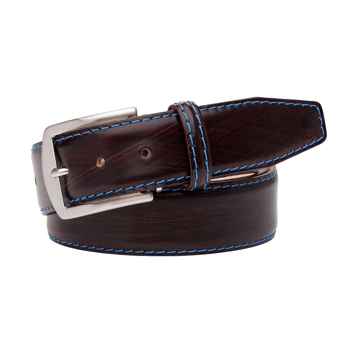 Hand stained Brown Veg Tan Belt - Cobalt / 44 / 40mm | Mens Fashion &amp; Leather Goods by Roger Ximenez