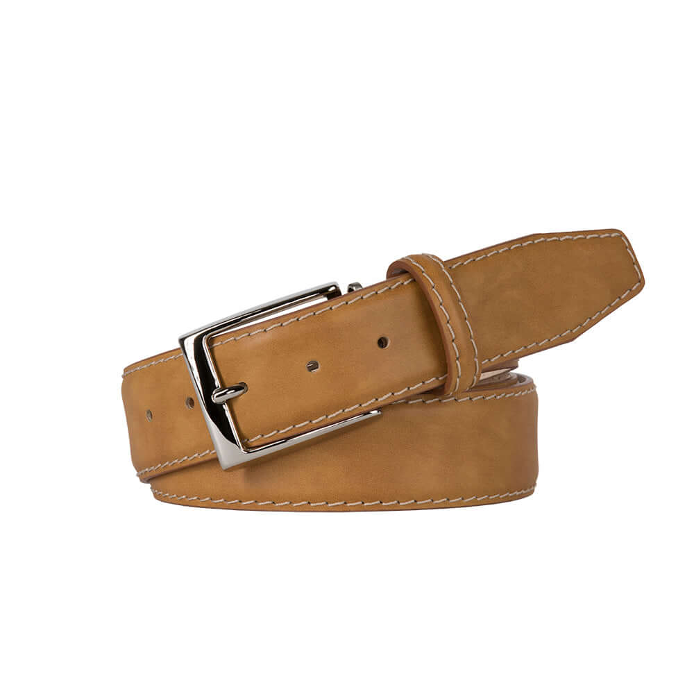 Caramel Italian Smooth Calf Belt | Italian Calf | Roger Ximenez