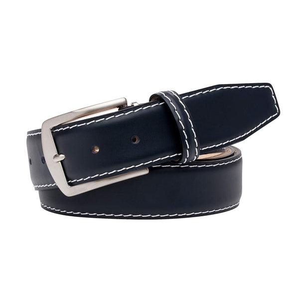Matte Dark Navy Smooth Italian Calf Leather Belt