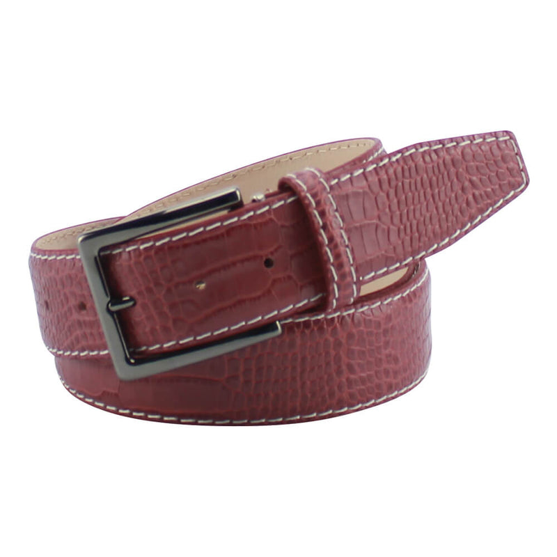 Pink Mock Gator Leather Belt - Roger Ximenez: Bespoke Belts and Leather ...