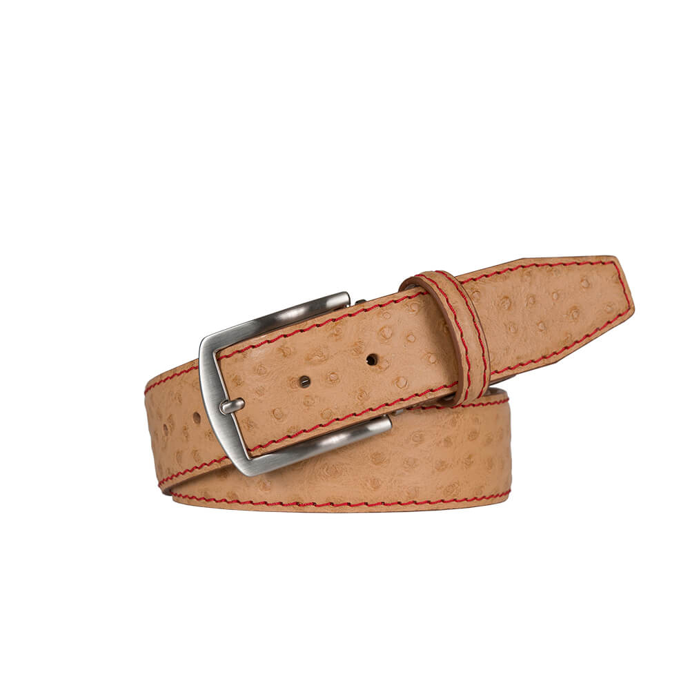 ostrich leather belt