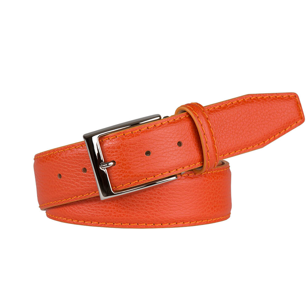 Orange leather belt deals