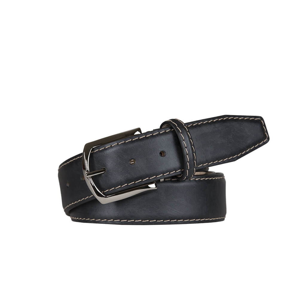 Pumice Surf Smooth Italian Calf Leather Belt - Ecru / 44 / 35mm | Mens Fashion &amp; Leather Goods by Roger Ximenez