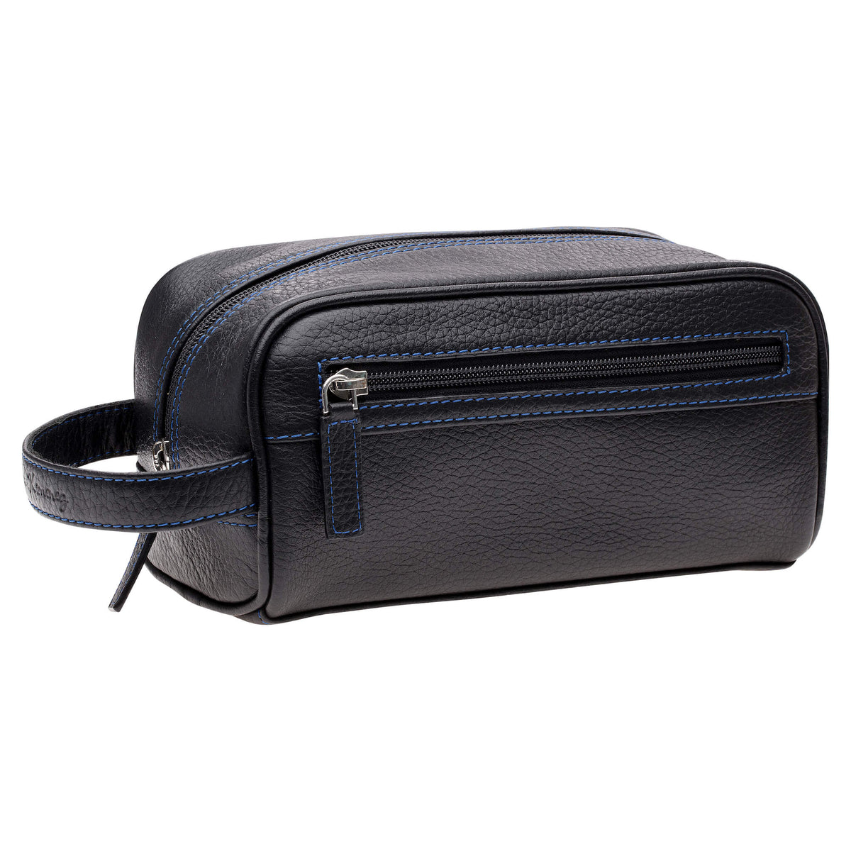 Black Leather Toiletry Bag - Cobalt | Mens Fashion &amp; Leather Goods by Roger Ximenez