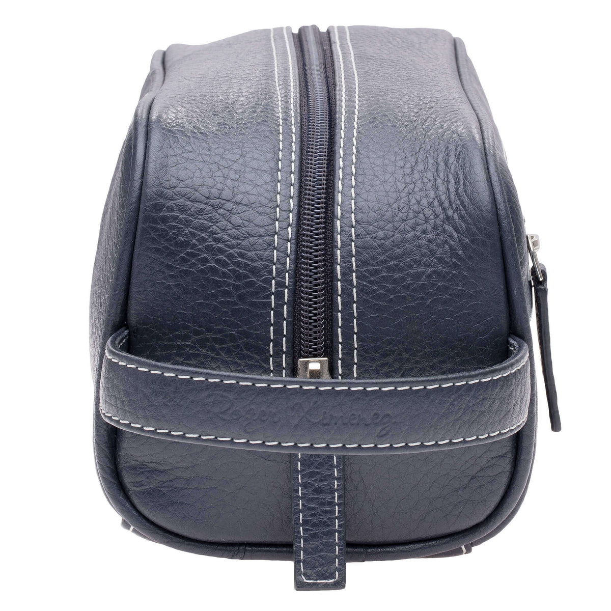 Navy Leather Toiletry Bag | Toiletry Bags | Roger Ximenez