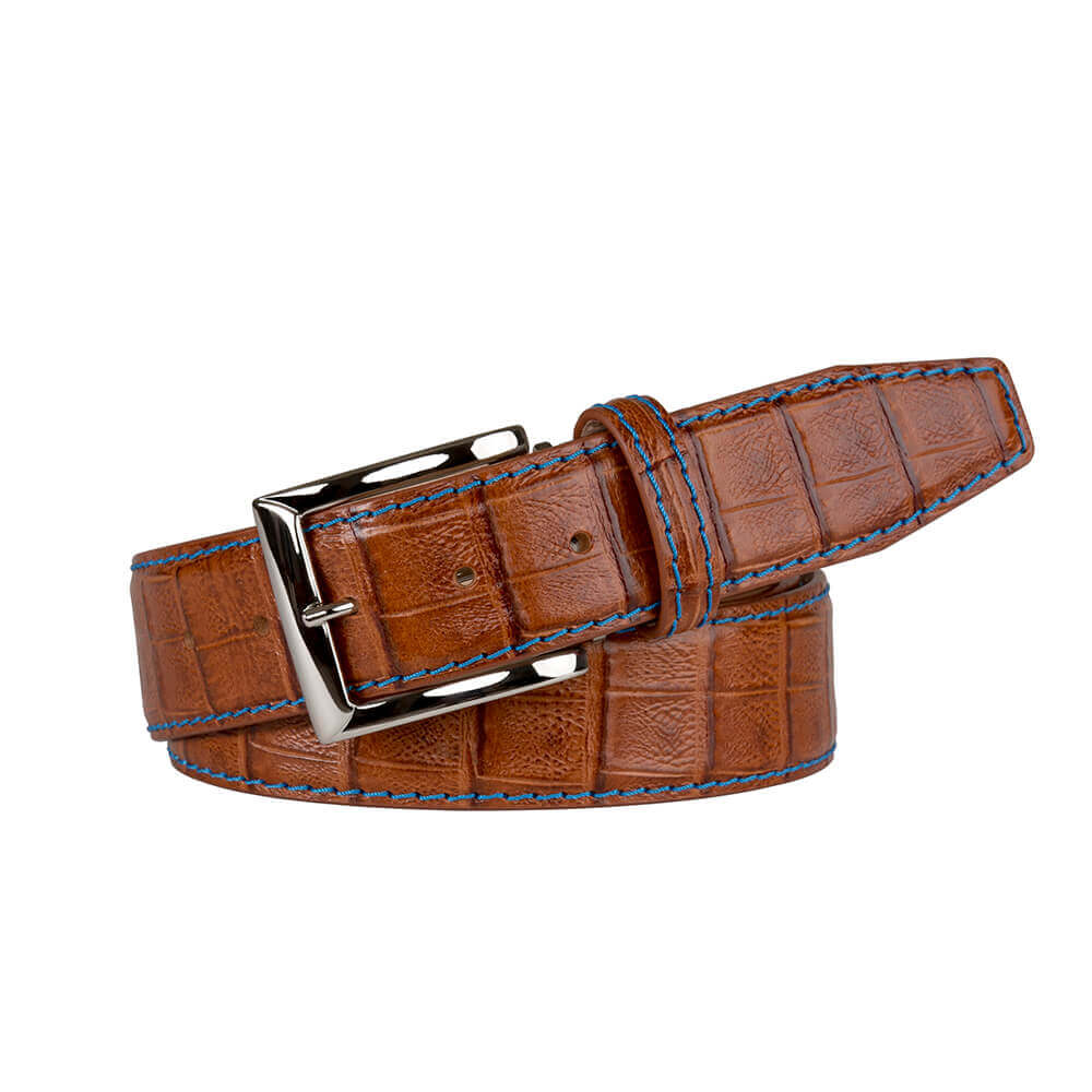 Saddle Mock Caiman Belt Mens Leather Goods Roger Ximenez