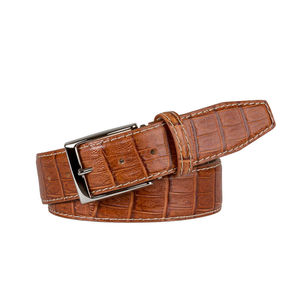 Santoni buckled leather belt - Blue