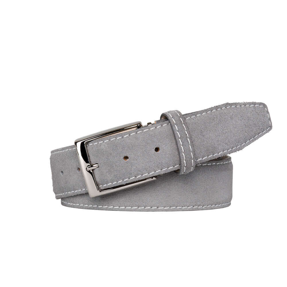 Premium Gray Suede Leather Belt | | Mens Leather Belts | Roger Ximenez